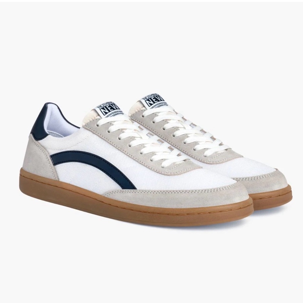 White & Navy Casual Men’s Sneakers